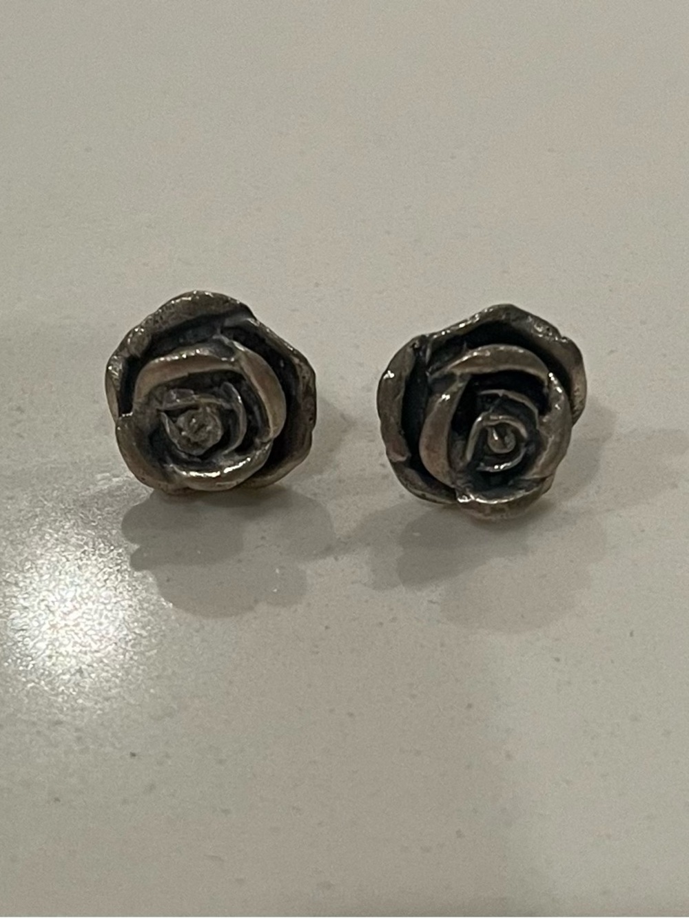 Vintage James Avery Sterling silver rose stud earrings